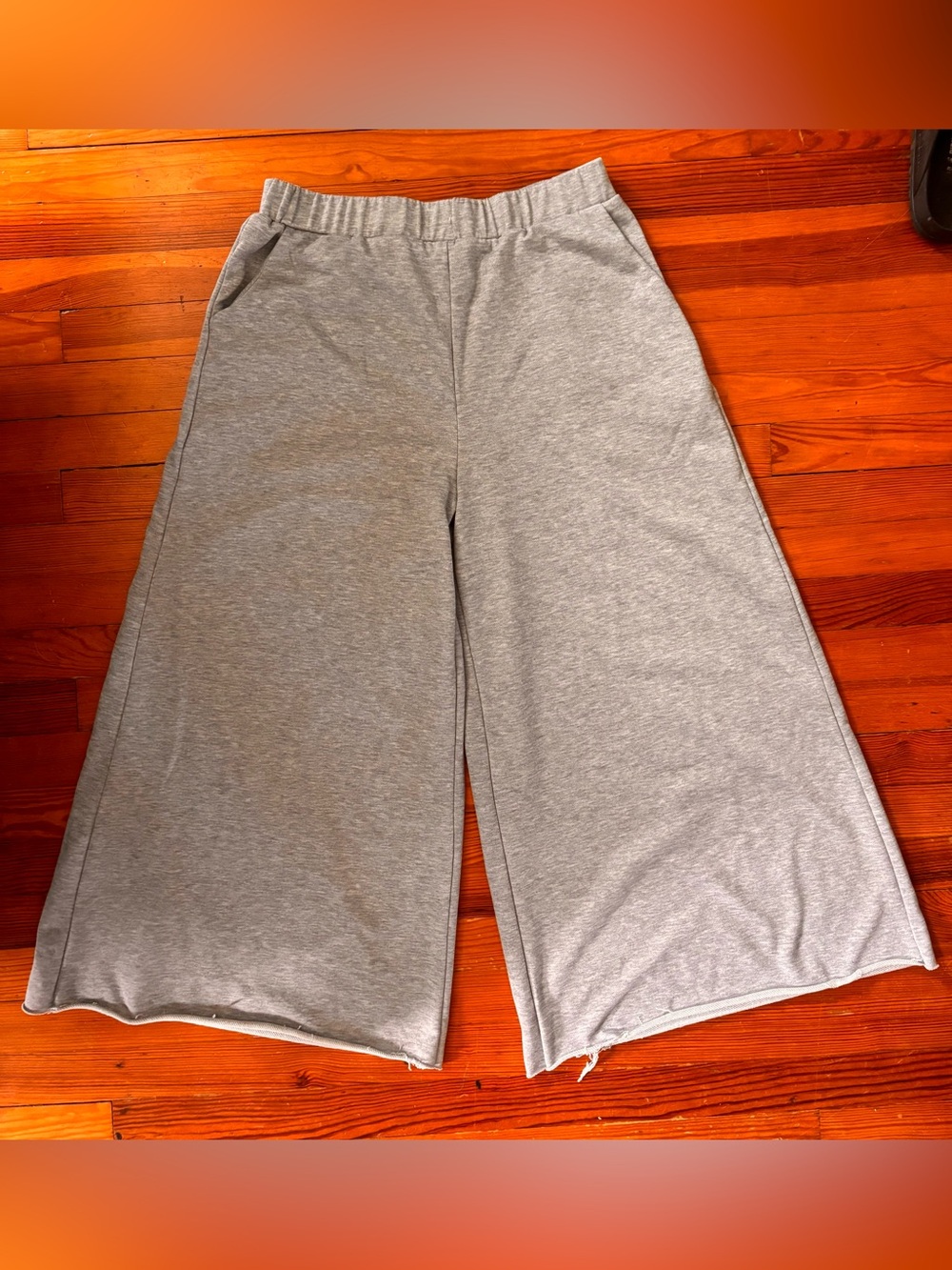 Womens ultra Wide-Leg Grey Knit Pull-On sweatPants size 1xl